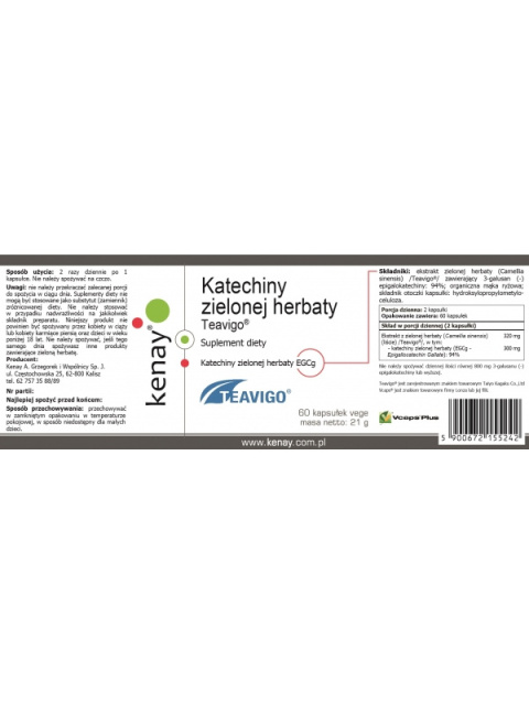 Katechiny zielonej herbaty Teavigo® 60 kaps. Katechiny zielonej herbaty Teavigo® 60 kaps.