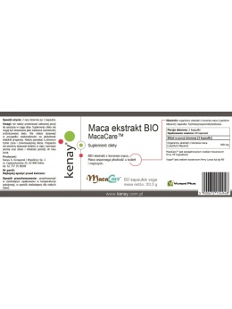 Maca ekstrakt BIO MacaCare™ 60 kaps. vege