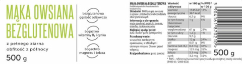 Mąka owsiana bezglutenowa