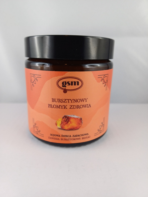 Bursztynowy Płomyk Zdrowia - świeca z bryłkami bursztynu