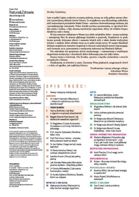 Czasopismo Natura i Zdrowie Lipiec - Sierpień 2025